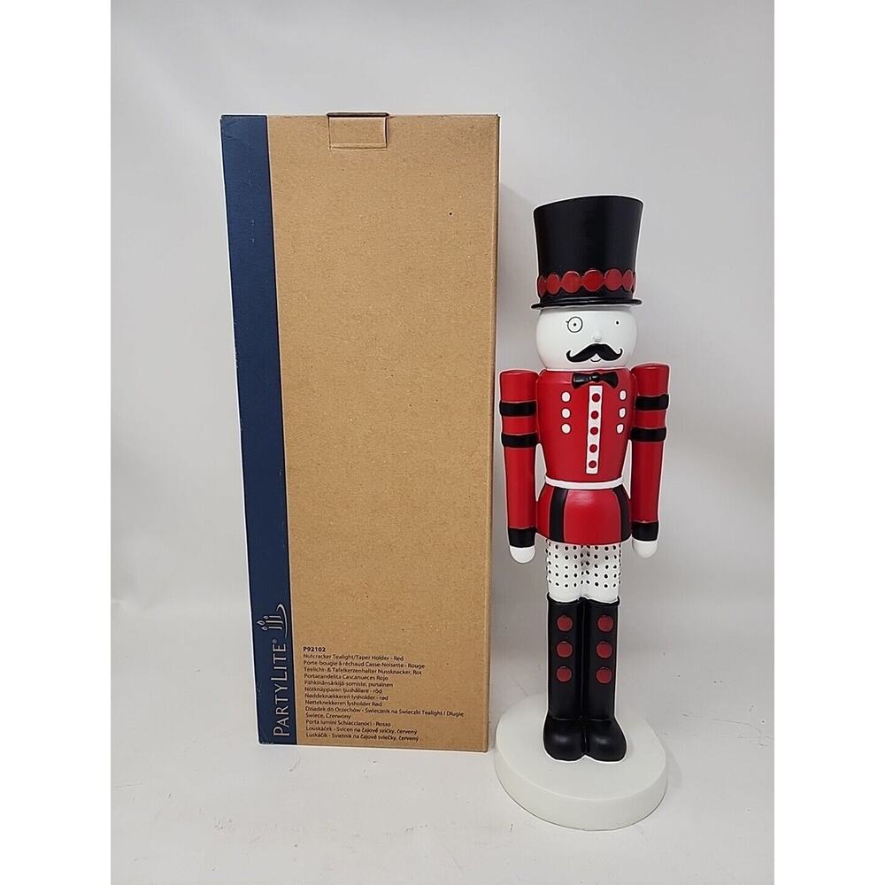 PartyLite Nutcracker Tealight/Taper Candle Holder Red Retired NIB P11B/P92102‎